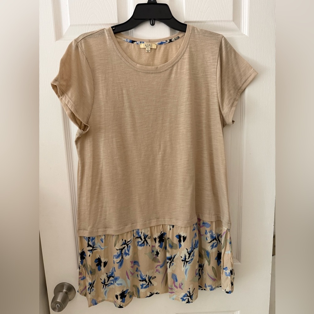 Kori Tan Short Sleeve Tee Essential Casual Top